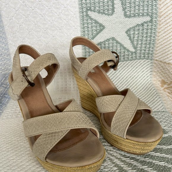 UGG Leather Wedge Sandals - Picture 1 of 3